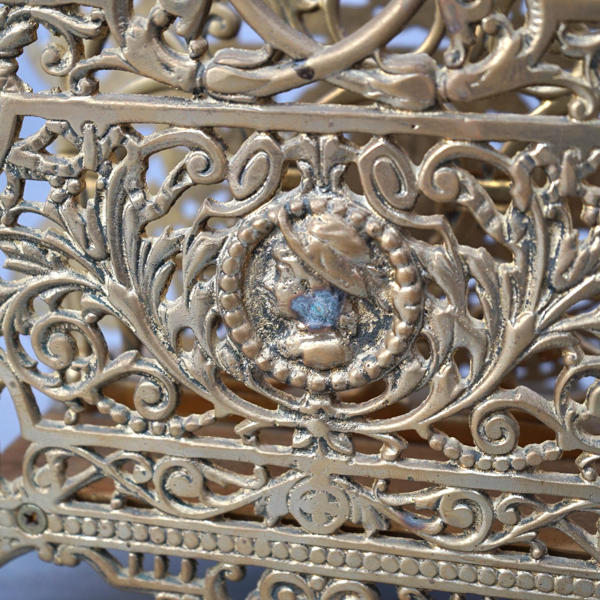 Neoclassical Rococo Reticulated Foliate Gilt Bronze Cameo Letter Holder 20thC For Sale 5