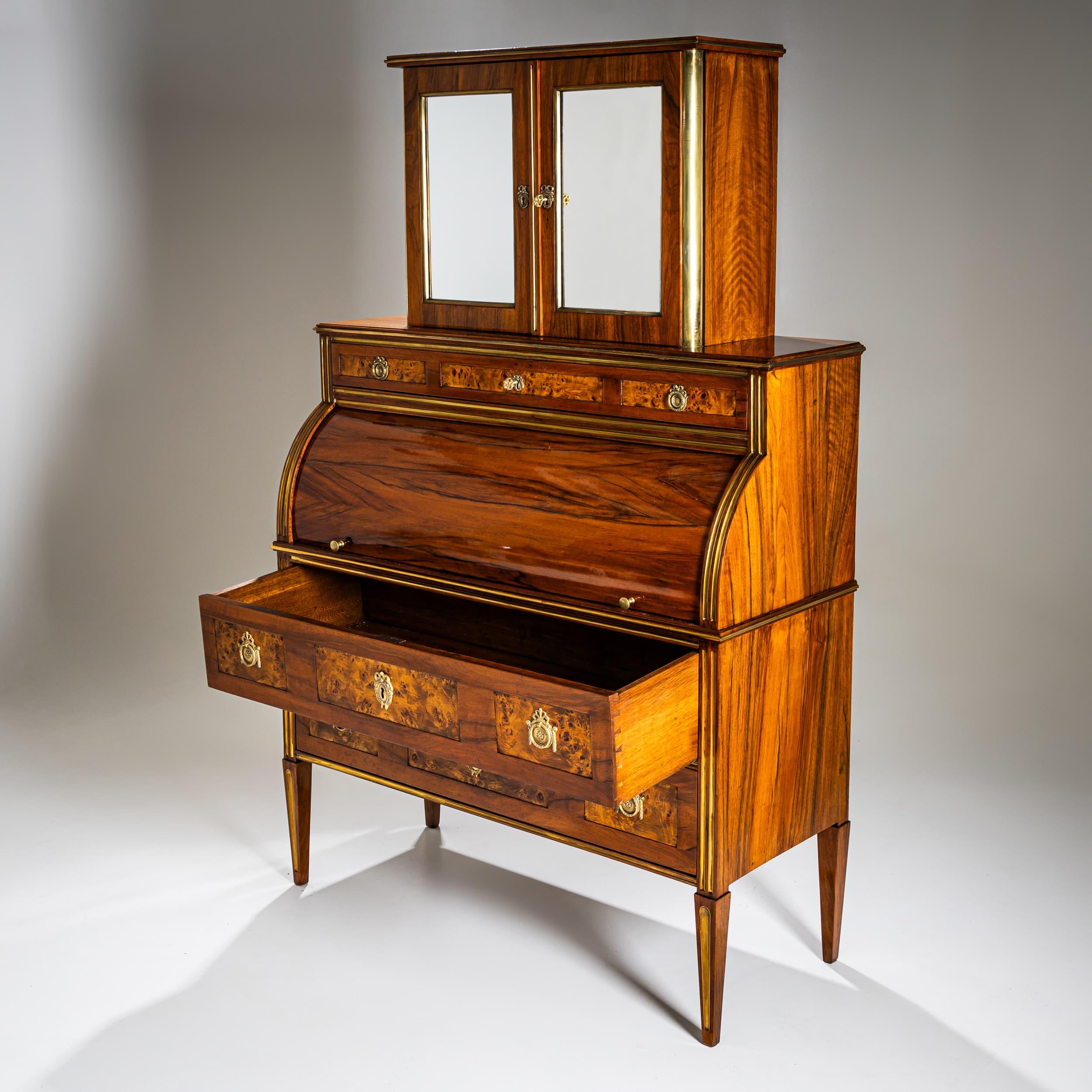 Neoclassical Roll-Top Secretary Desk, France, Late 18th Century For Sale 1