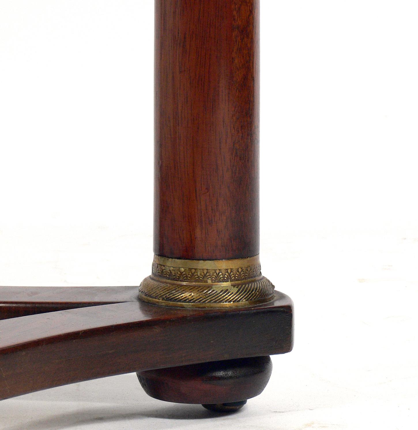 Mid-20th Century Neoclassical Rosewood and Marble Table For Sale