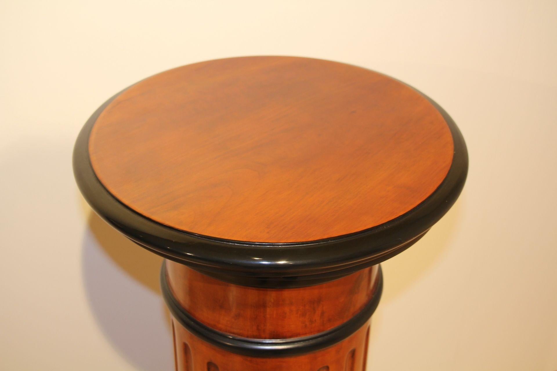 Rotating Pedestal, Neoclassical Style, Beech Wood, Ebonized, Germany circa 1920 For Sale 12