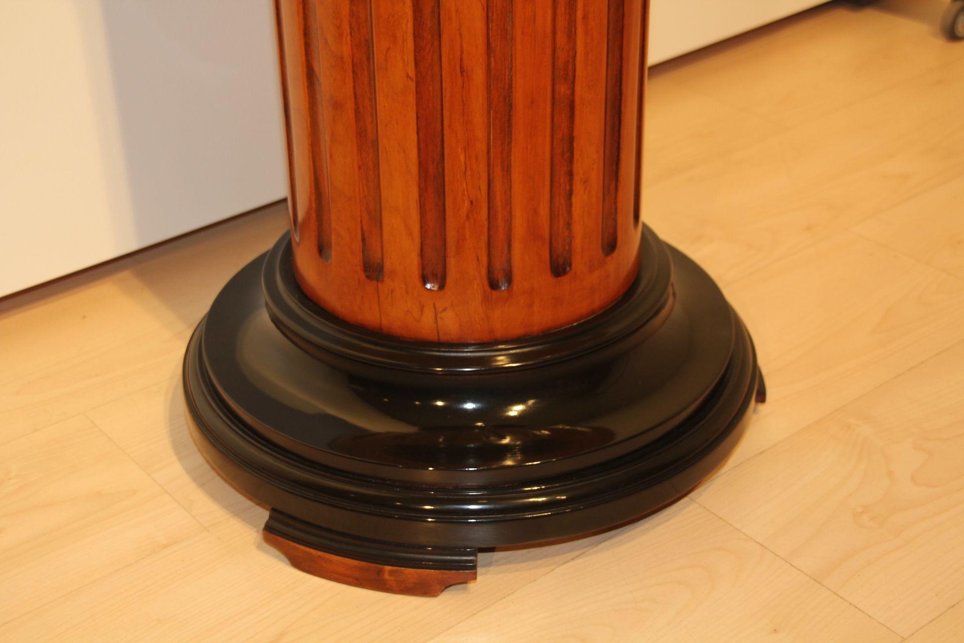 Rotating Pedestal, Neoclassical Style, Beech Wood, Ebonized, Germany circa 1920 For Sale 4