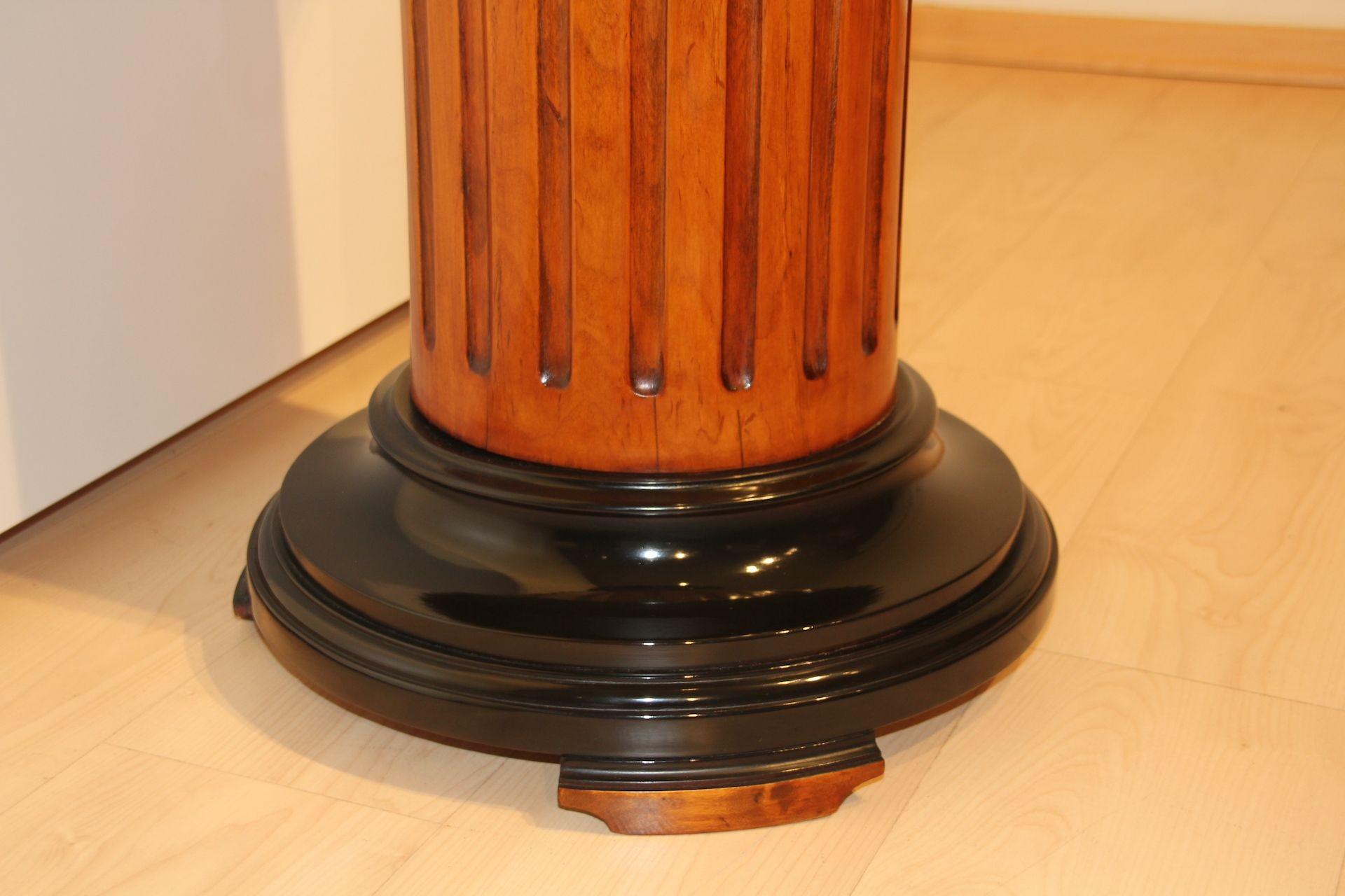 Rotating Pedestal, Neoclassical Style, Beech Wood, Ebonized, Germany circa 1920 For Sale 5