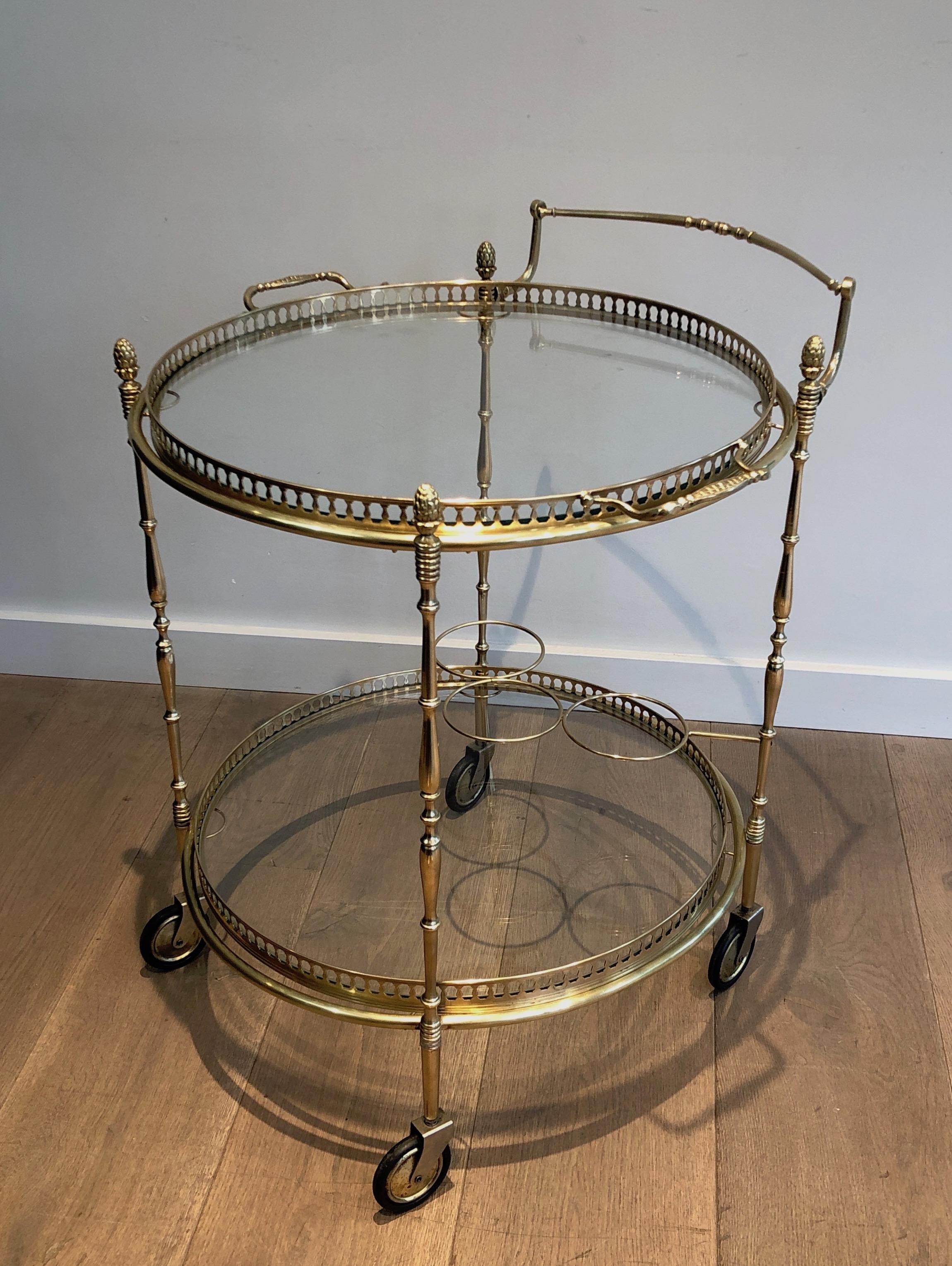 Neoclassical Round Brass Drinks Trolley by Maison Bagués 7