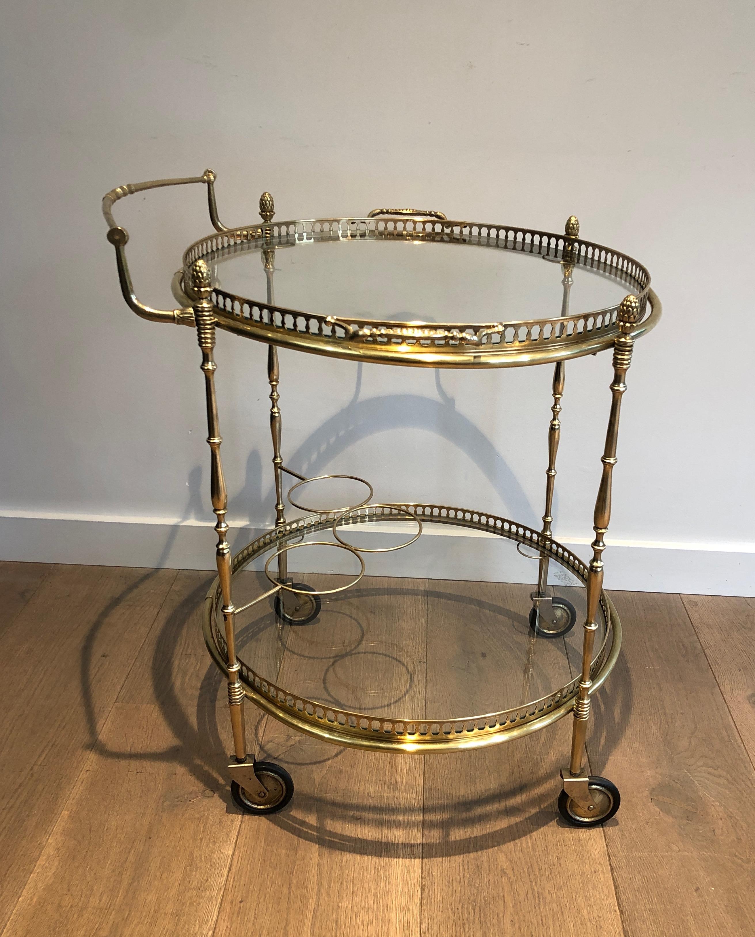 Neoclassical Round Brass Drinks Trolley by Maison Bagués 8
