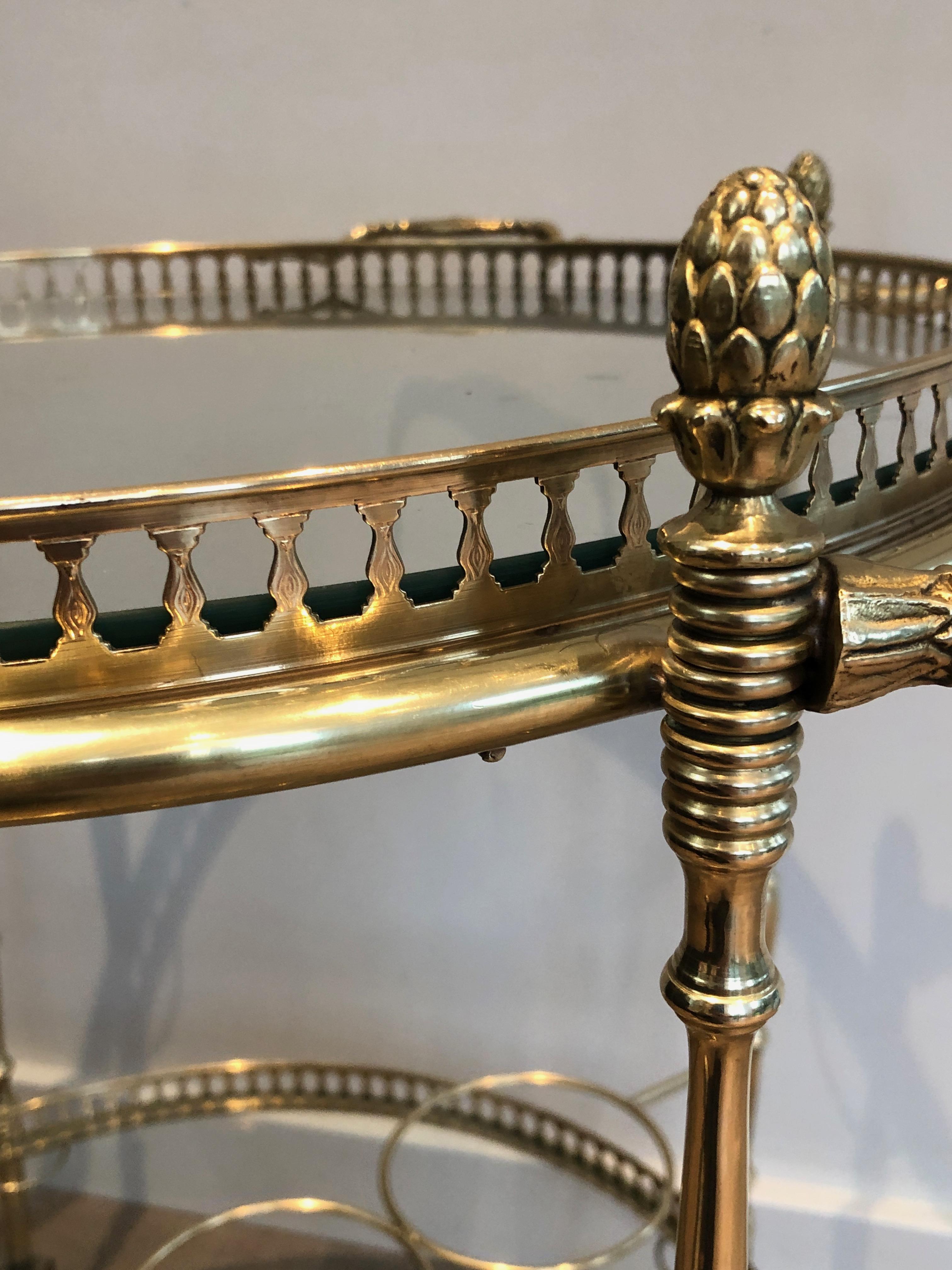 Neoclassical Round Brass Drinks Trolley by Maison Bagués 9