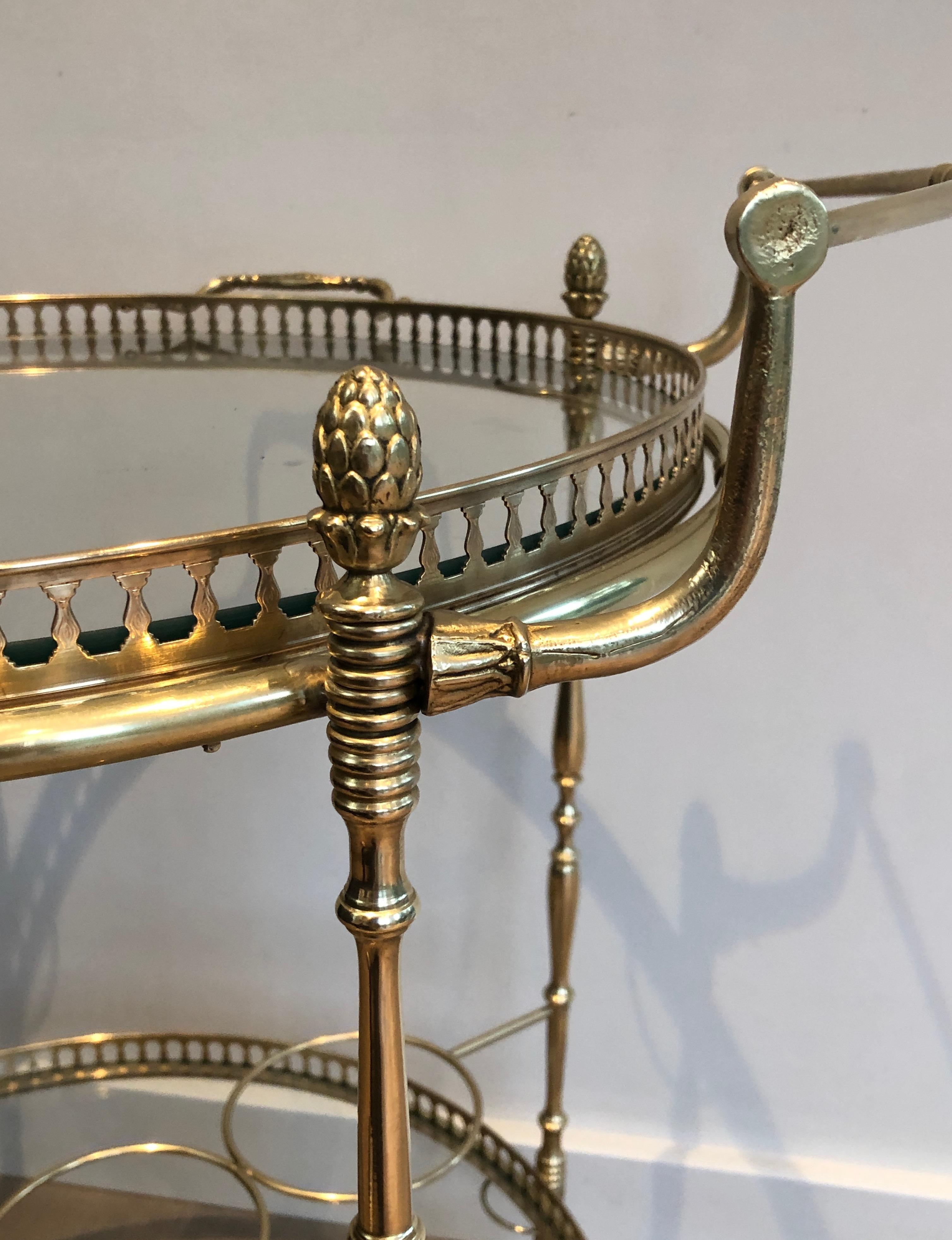 Neoclassical Round Brass Drinks Trolley by Maison Bagués 10
