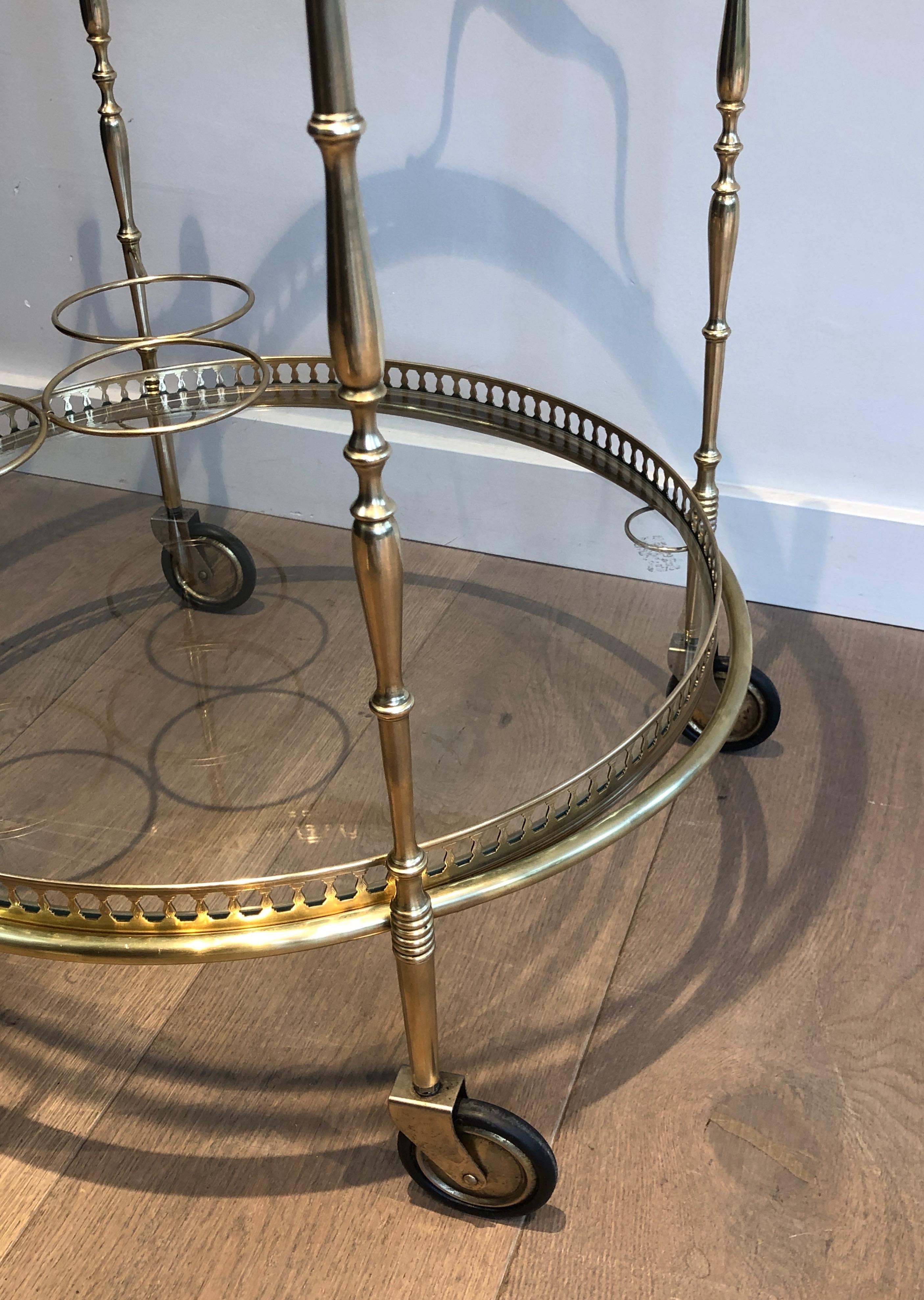 Neoclassical Round Brass Drinks Trolley by Maison Bagués 12