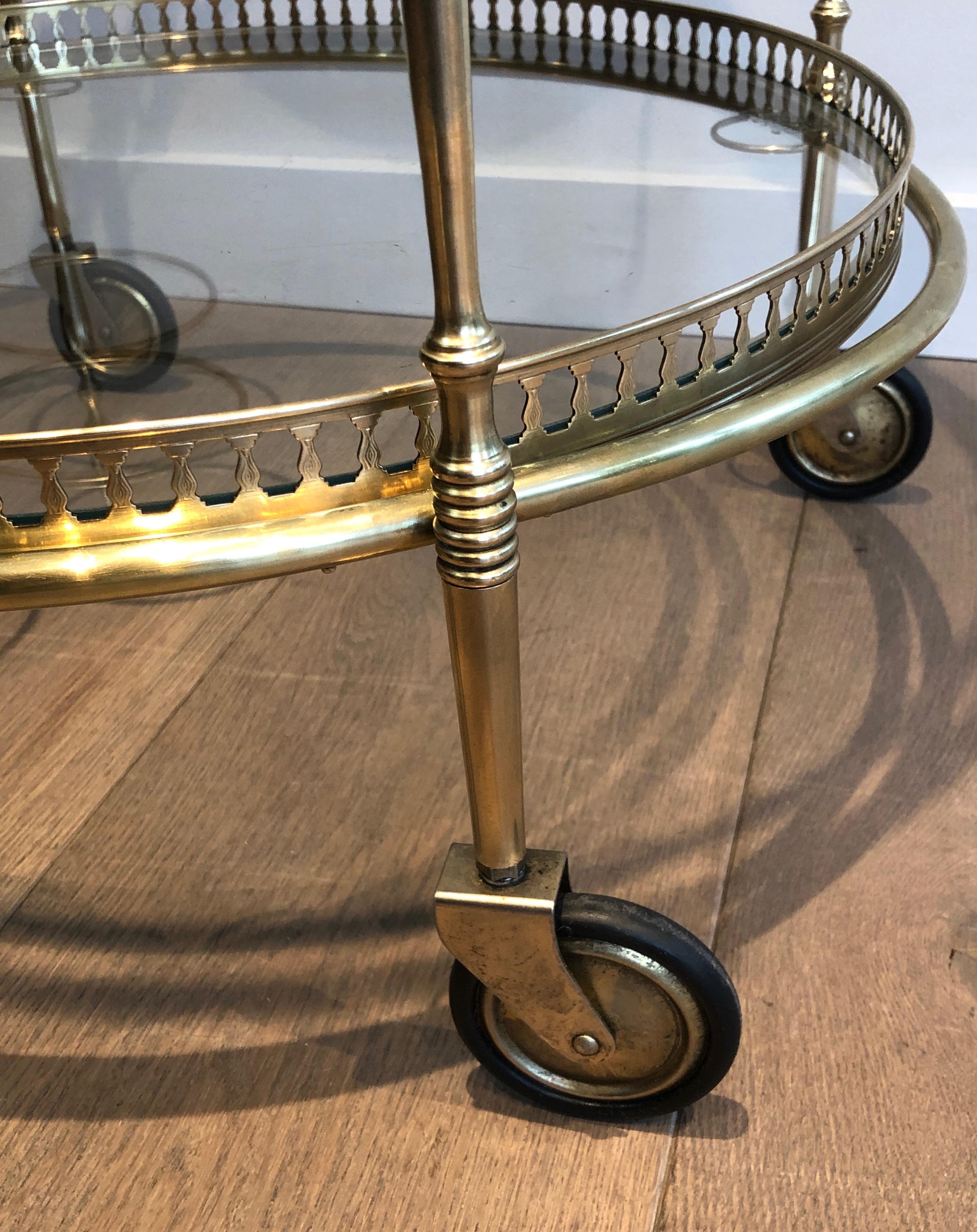 Neoclassical Round Brass Drinks Trolley by Maison Bagués 13