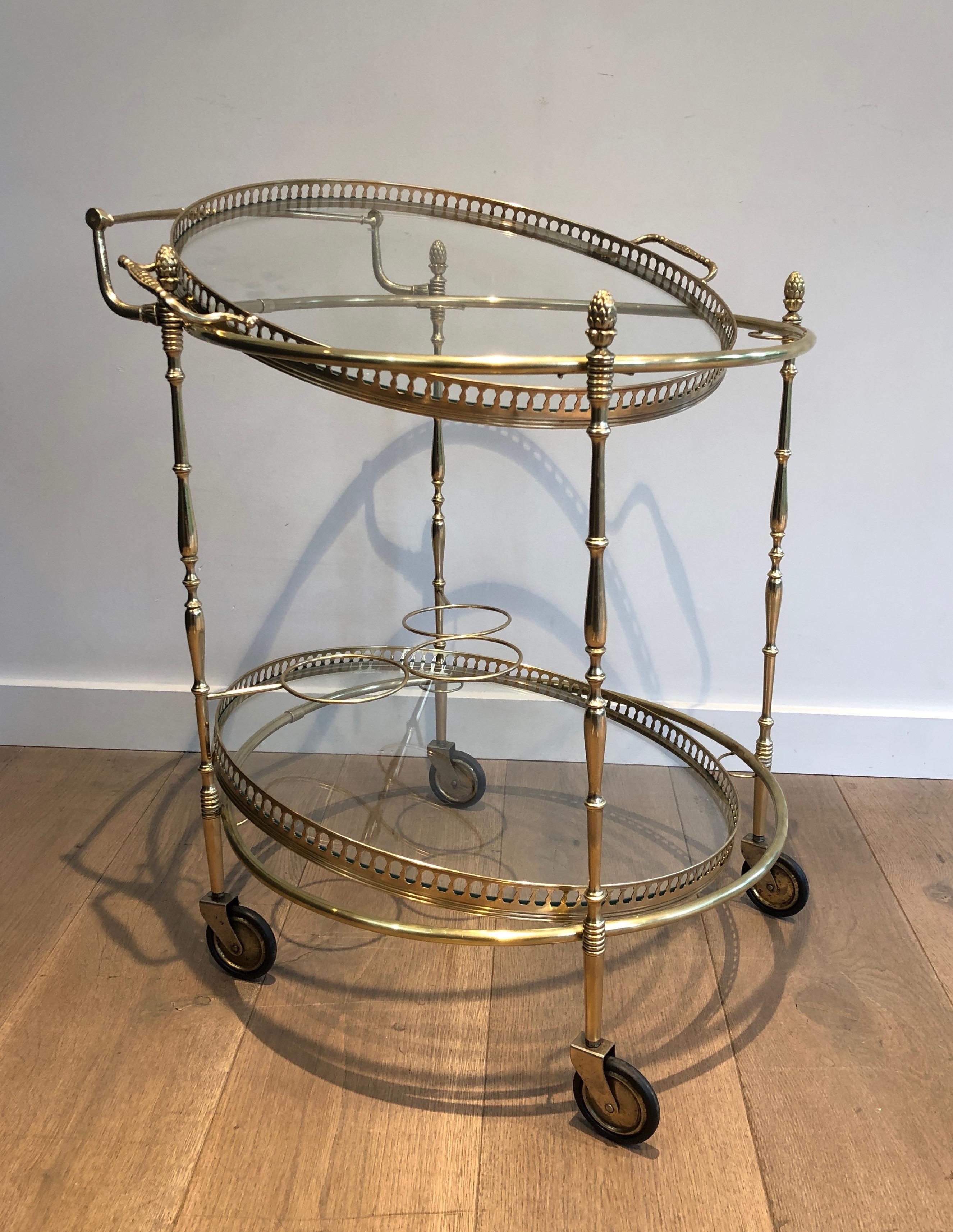 Neoclassical Round Brass Drinks Trolley by Maison Bagués 14