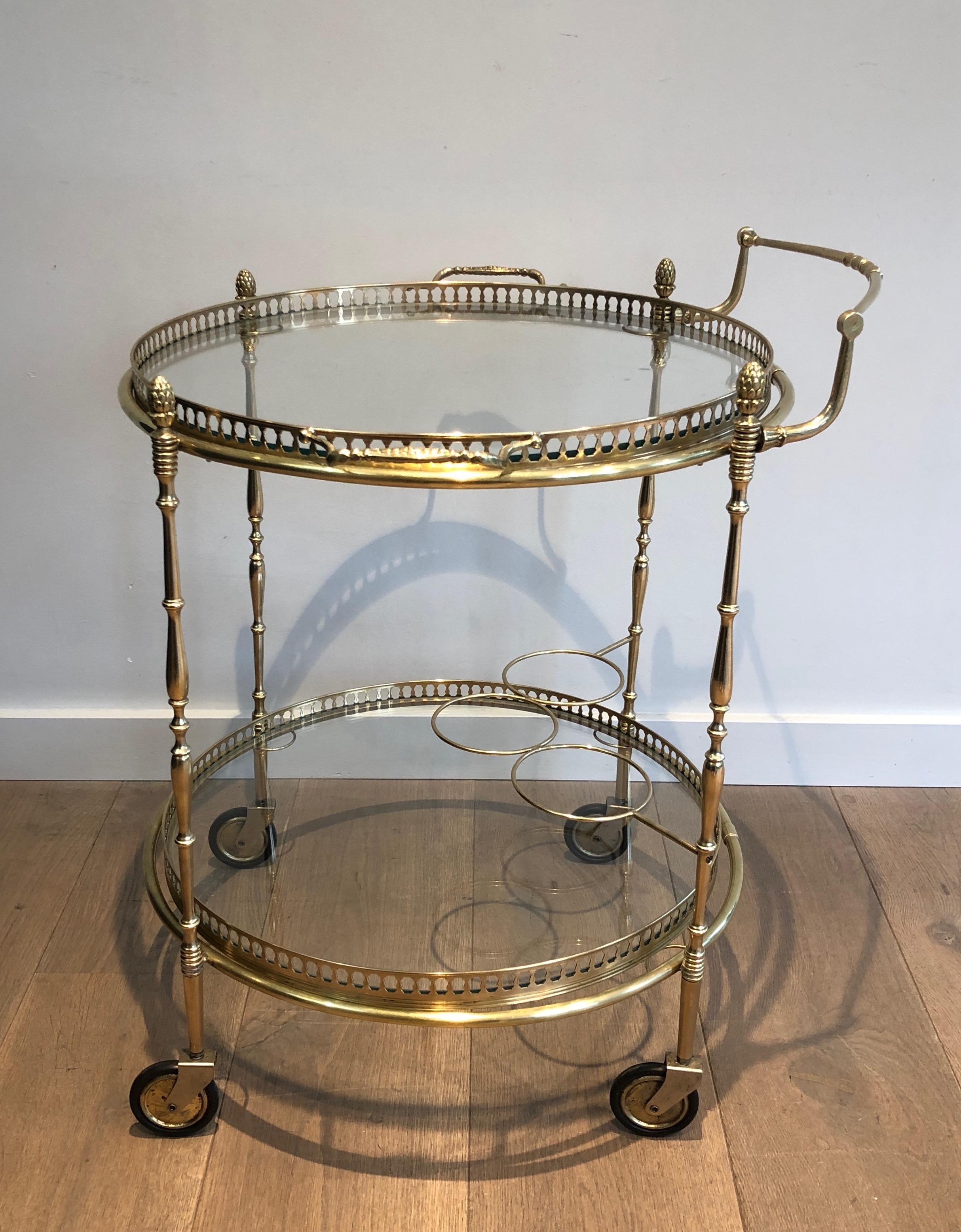 Neoclassical Round Brass Drinks Trolley by Maison Bagués 15