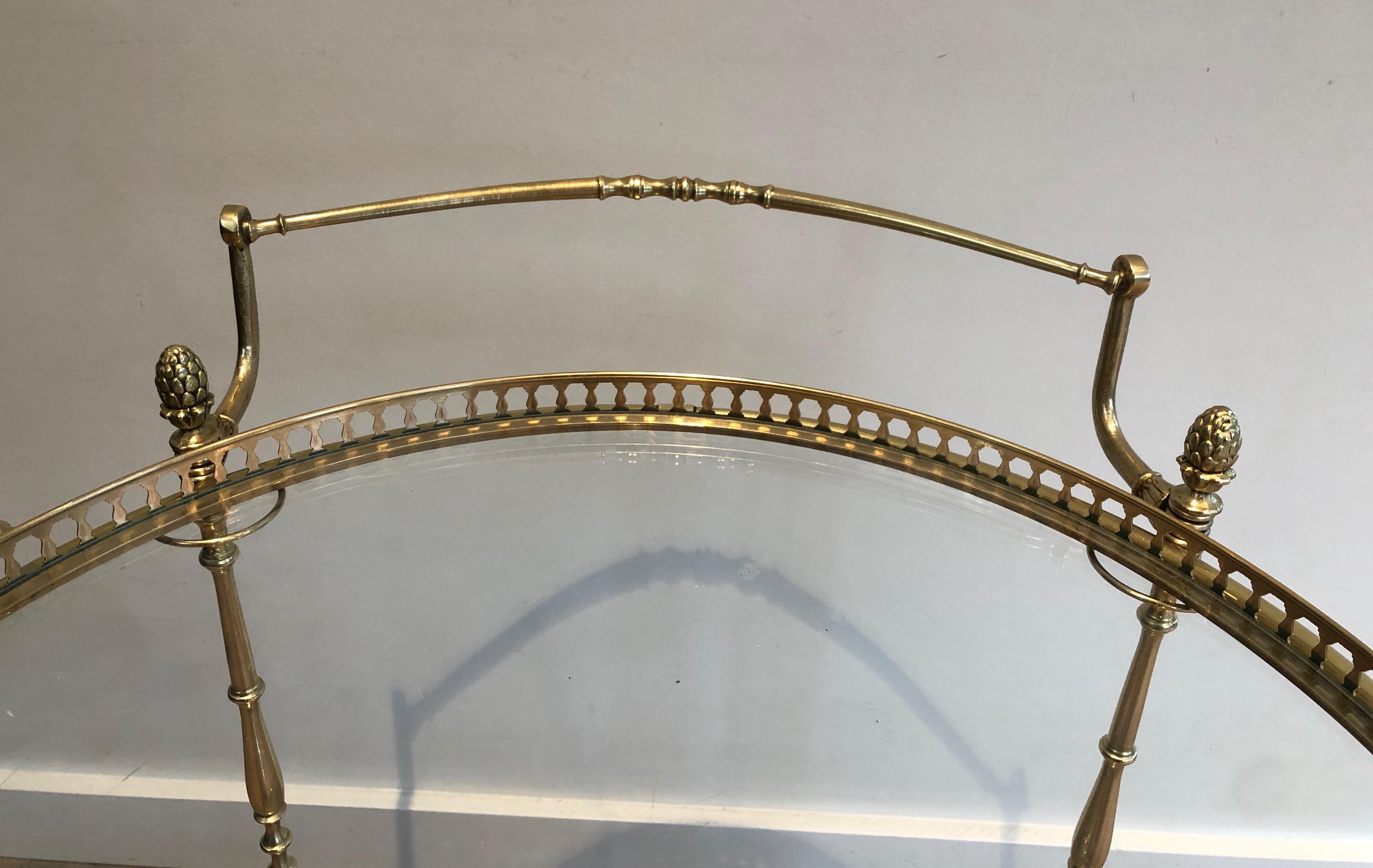 Neoclassical Round Brass Drinks Trolley by Maison Bagués 1