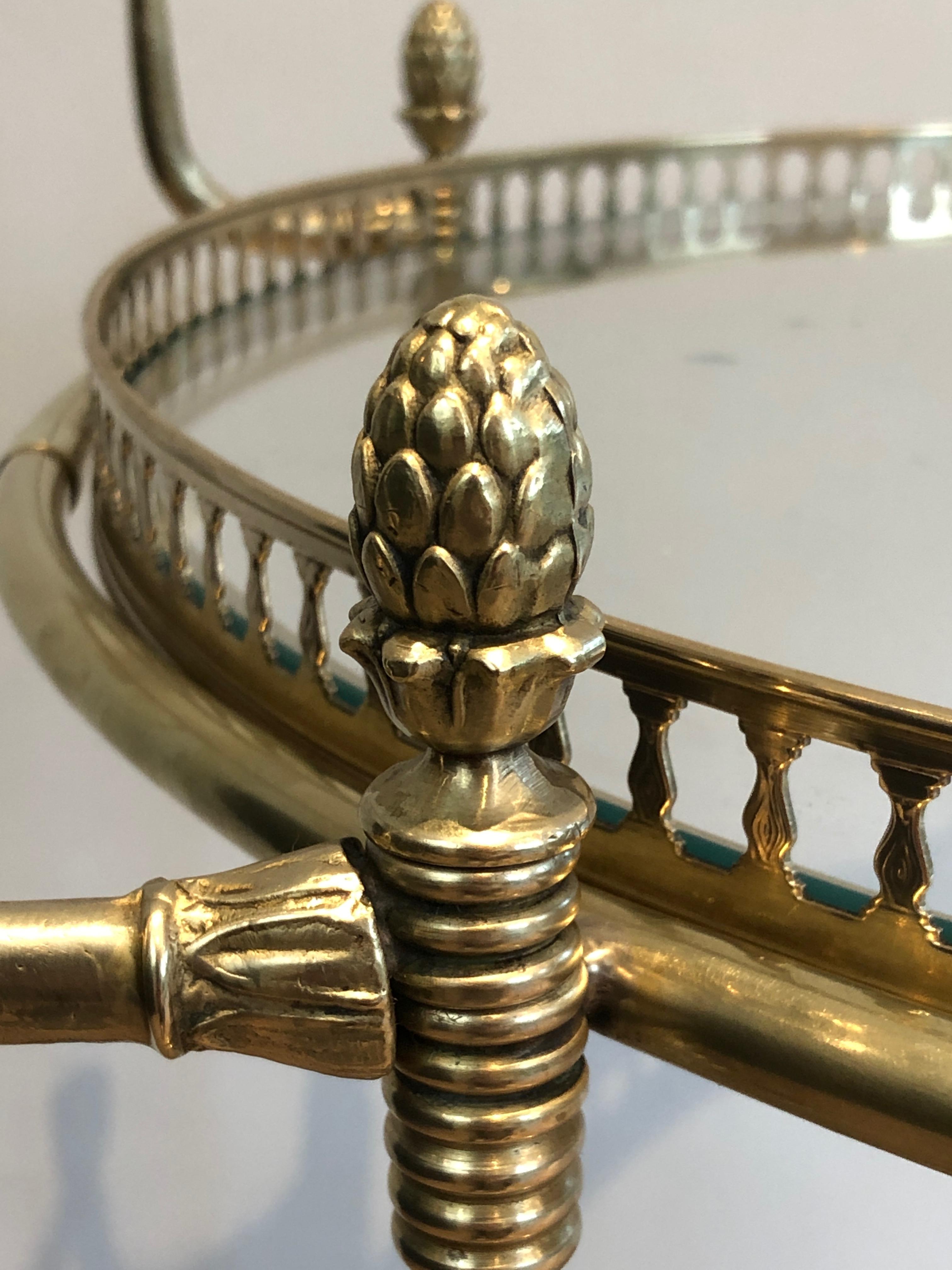 Neoclassical Round Brass Drinks Trolley by Maison Bagués 4