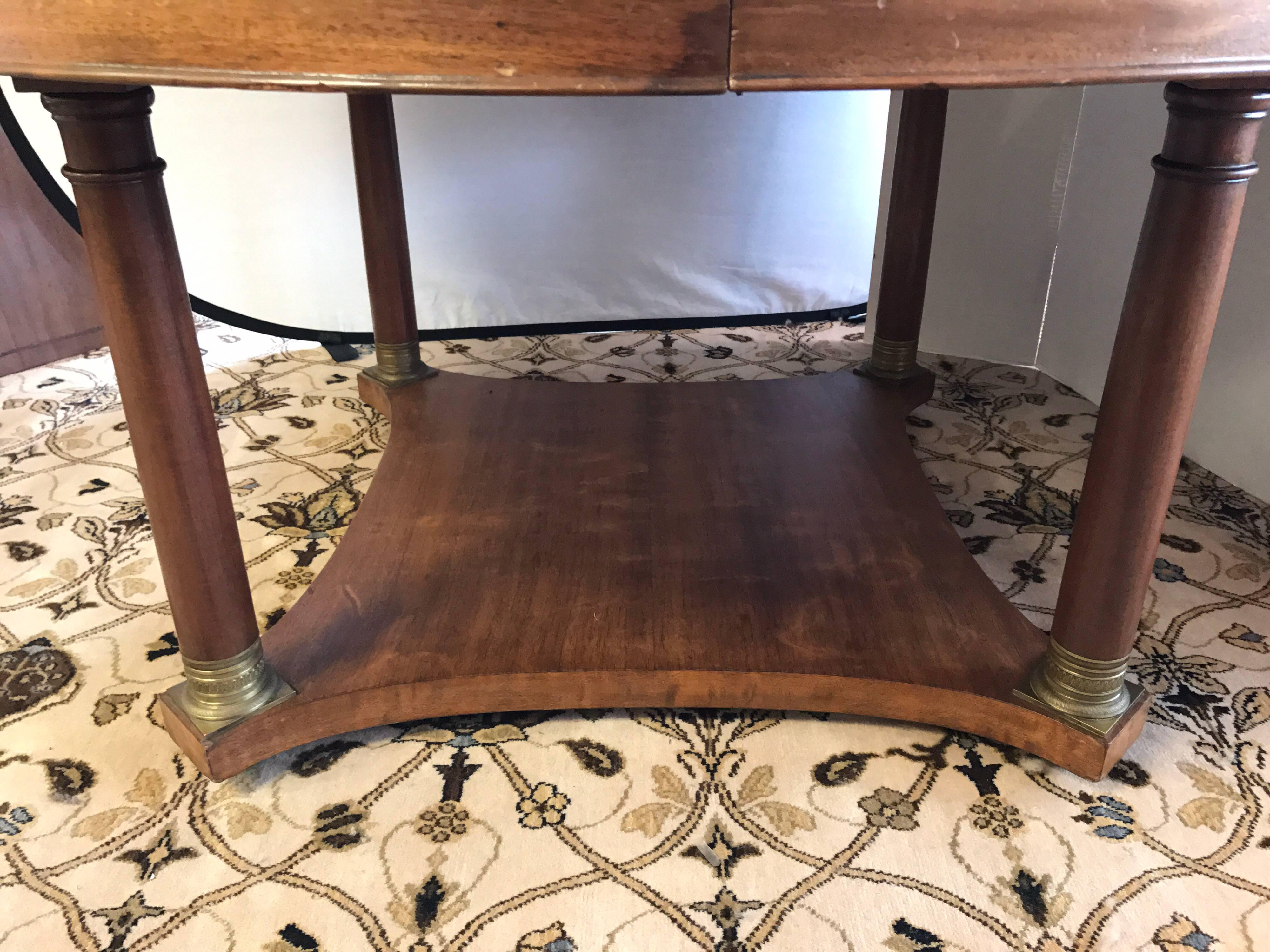 American Neoclassical Round Extension Walnut Dining Table Potthast Brothers