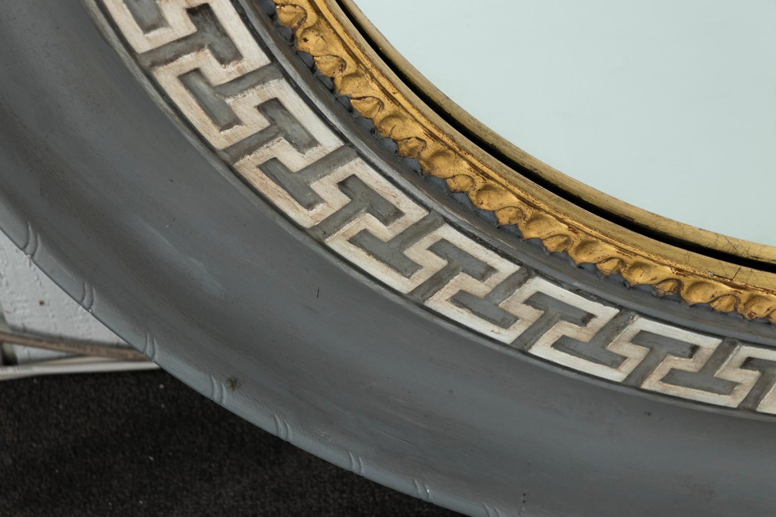 20th Century Neoclassical Round Painted Mirror