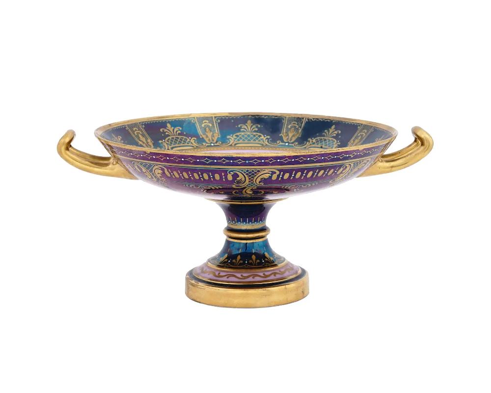 Hand-Painted Neoclassical Royal Vienna Porcelain Tazza Signed For Sale