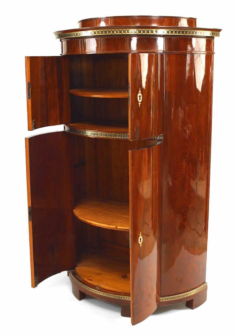 Neoclassical Russian Neoclassic Mahogany Demilune Cabinet For Sale