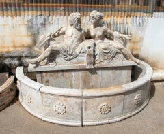 Neoclassical Sculptural Fountain in Stone with Mythological Figures
