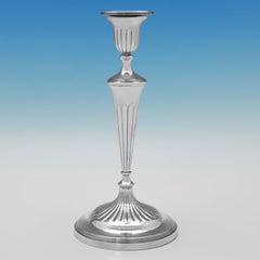 Neoclassical Set of 4 Antique Sterling Silver Candlesticks, Sheffield 1796