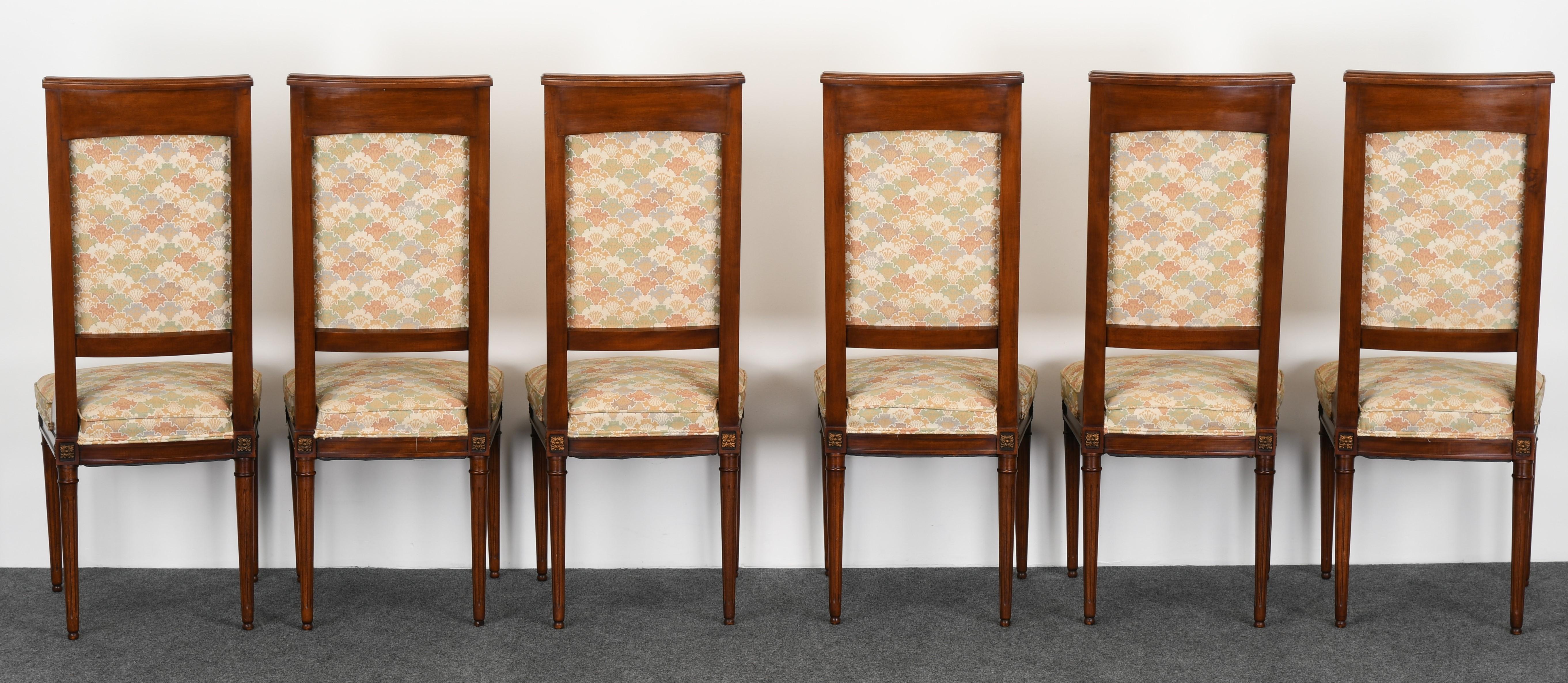 Mid-20th Century Neoclassical Set of Eight Mahogany Dining Chairs, 1960s