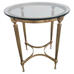 Neoclassical Side Table done in bronze with glass top attr. to Maison Jansen