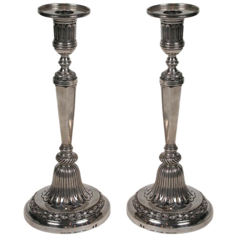 Neoclassical Silver Candlesticks