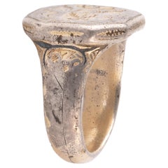 Neoclassical Silver & Gilt Octagonal Shape Russian Signet Ring 1780’s