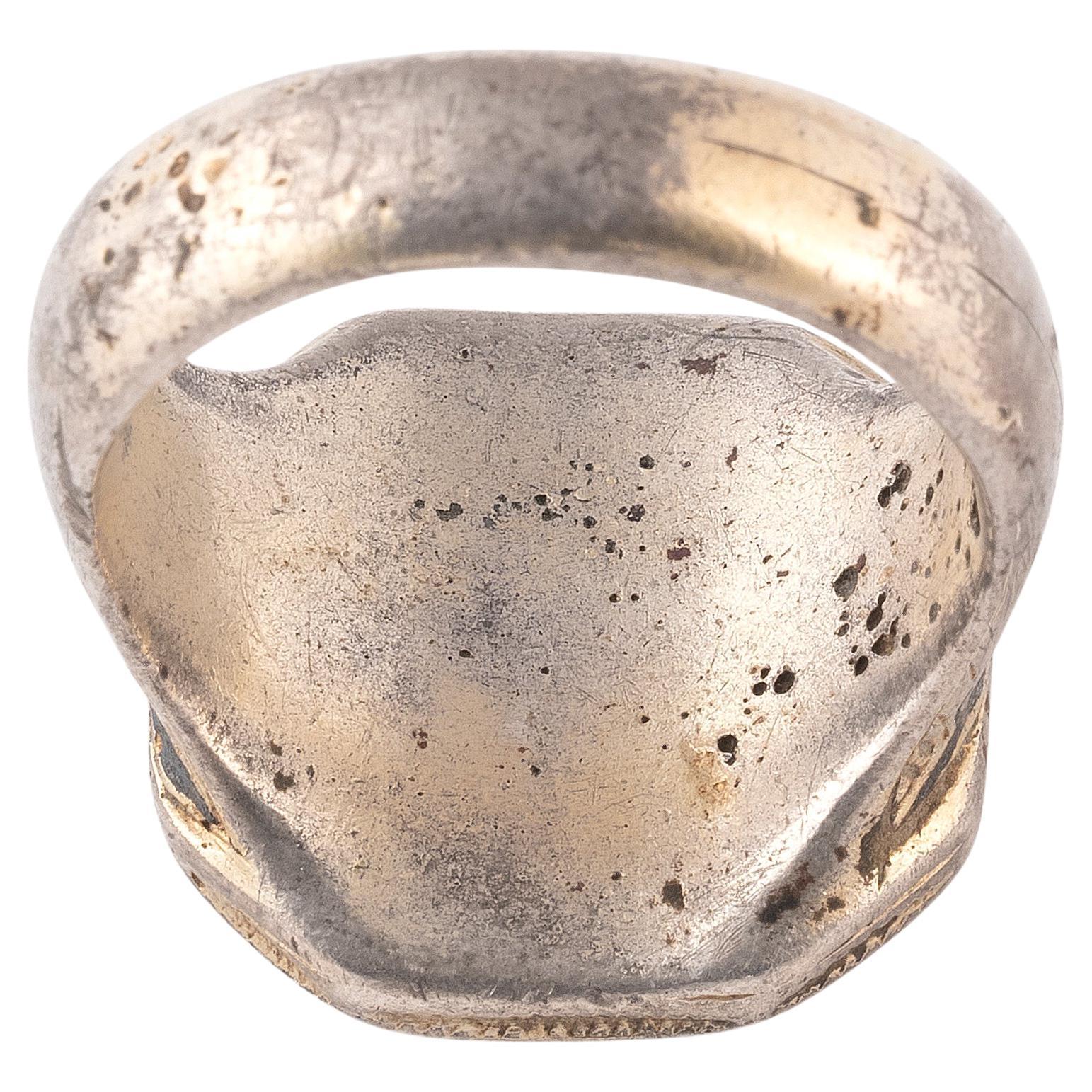 Neoklassische Silber & vergoldetes Metall Russisch auf achteckige Form Siegelring 1780's für Damen oder Herren im Angebot