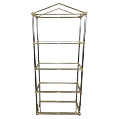 Neoclassical Silver Gun Metal and Gold gilt Metal Shelves
