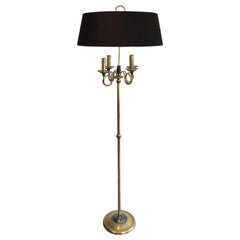 Neoclassical Silver Plated and Brass Floor Lamp in the Style of Maison Charles
