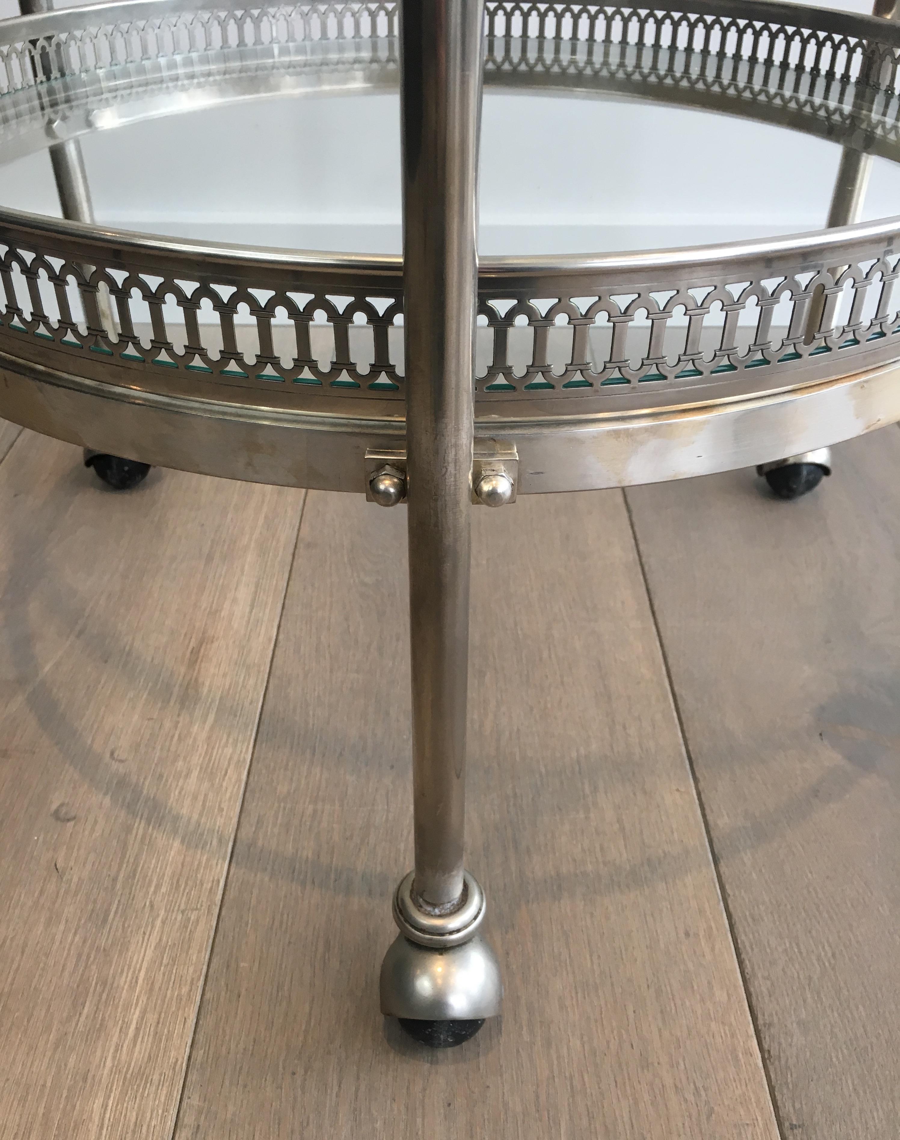 Neoclassical Silver Plated Round Trolley, French, circa 1940 8