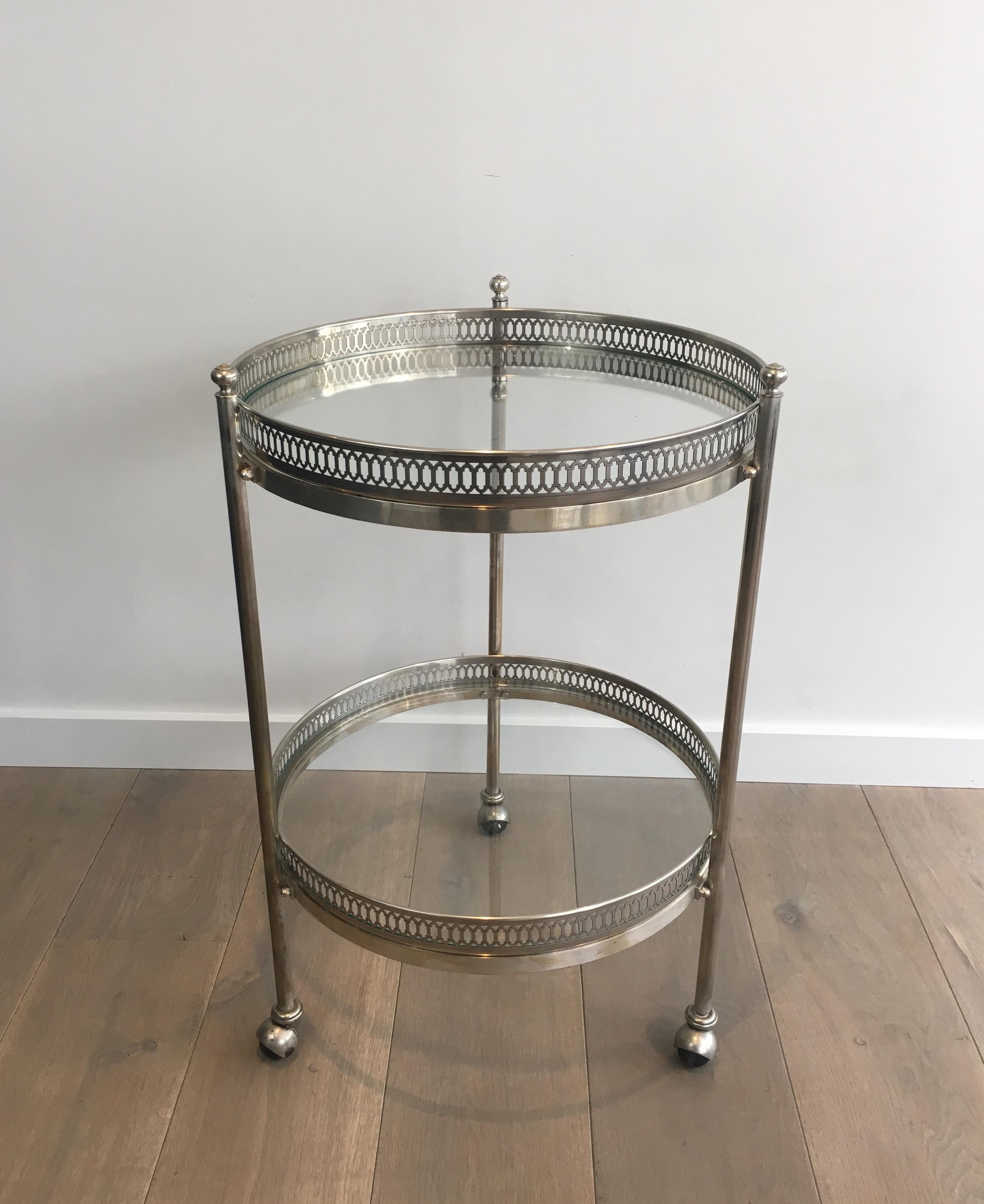 Neoclassical Silver Plated Round Trolley, French, circa 1940 12