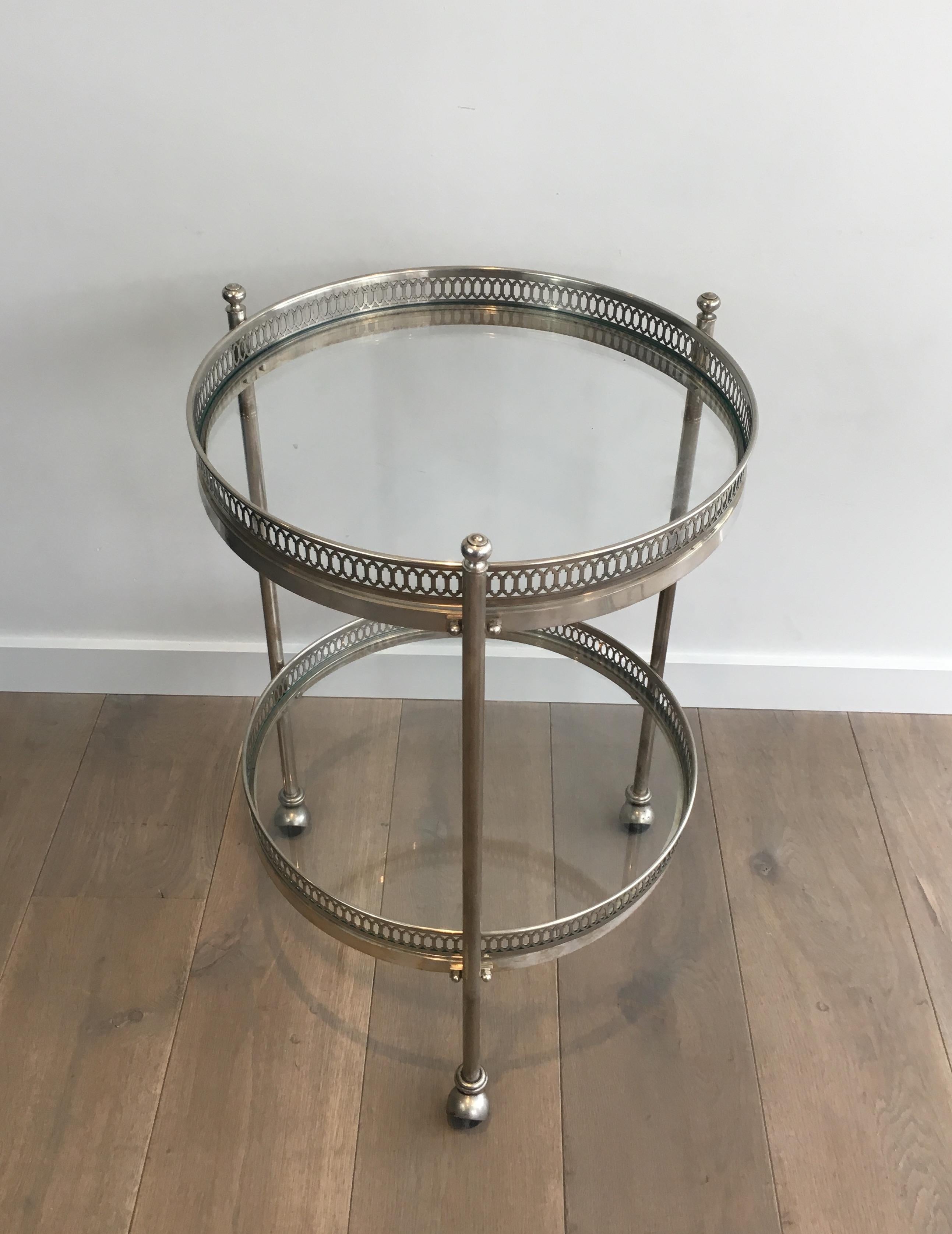 Neoclassical Silver Plated Round Trolley, French, circa 1940 14