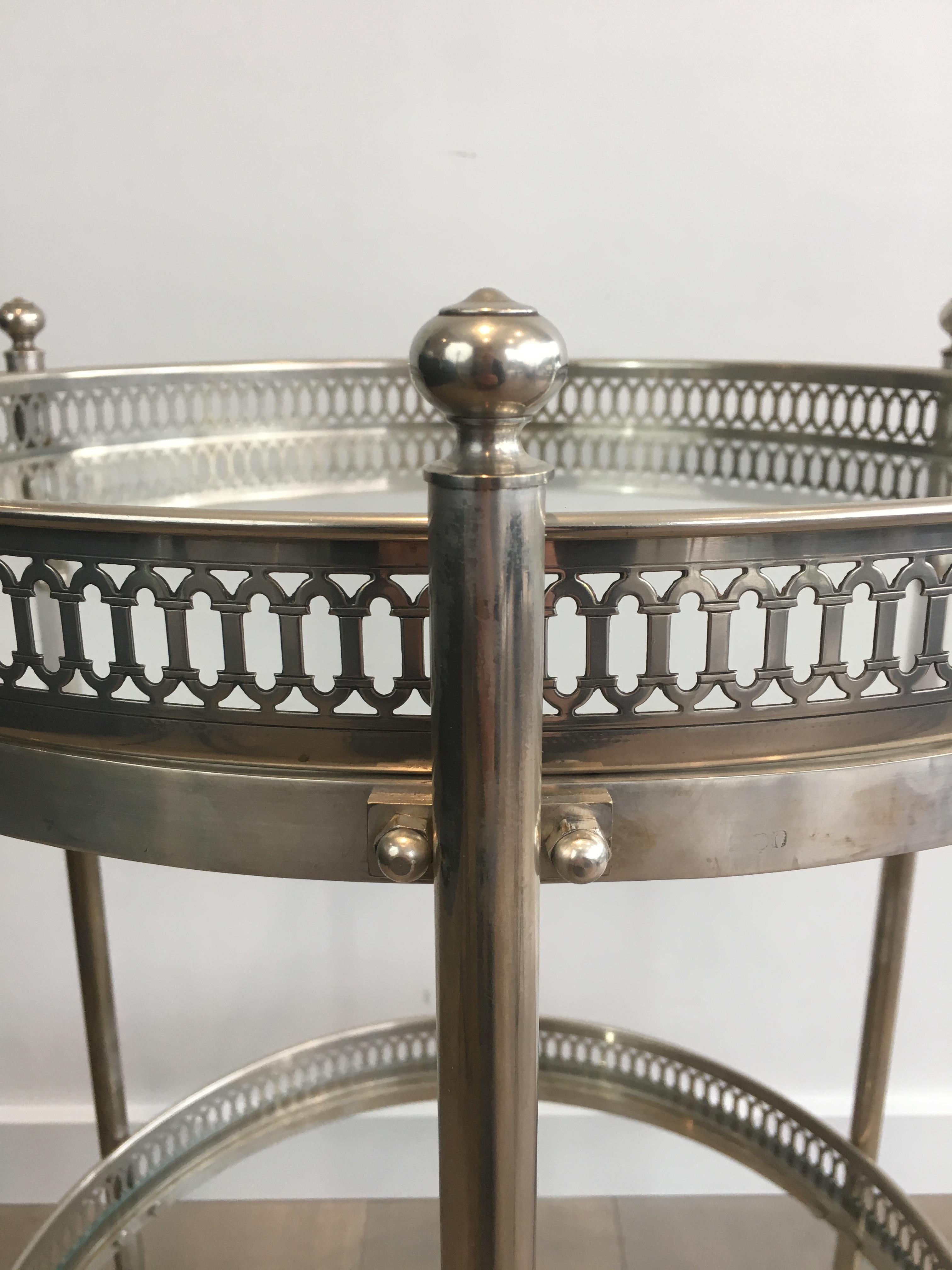 Neoclassical Silver Plated Round Trolley, French, circa 1940 1