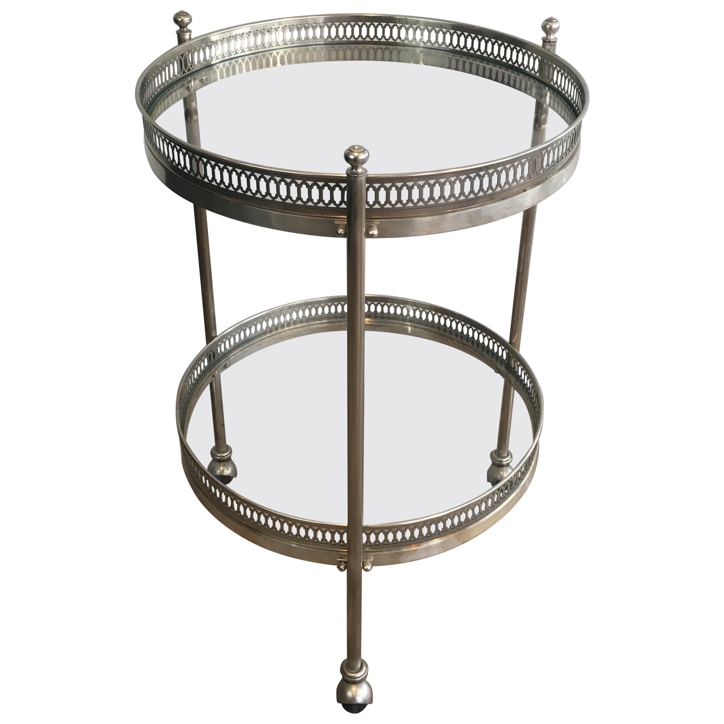 Neoclassical Silver Plated Round Trolley, French, circa 1940