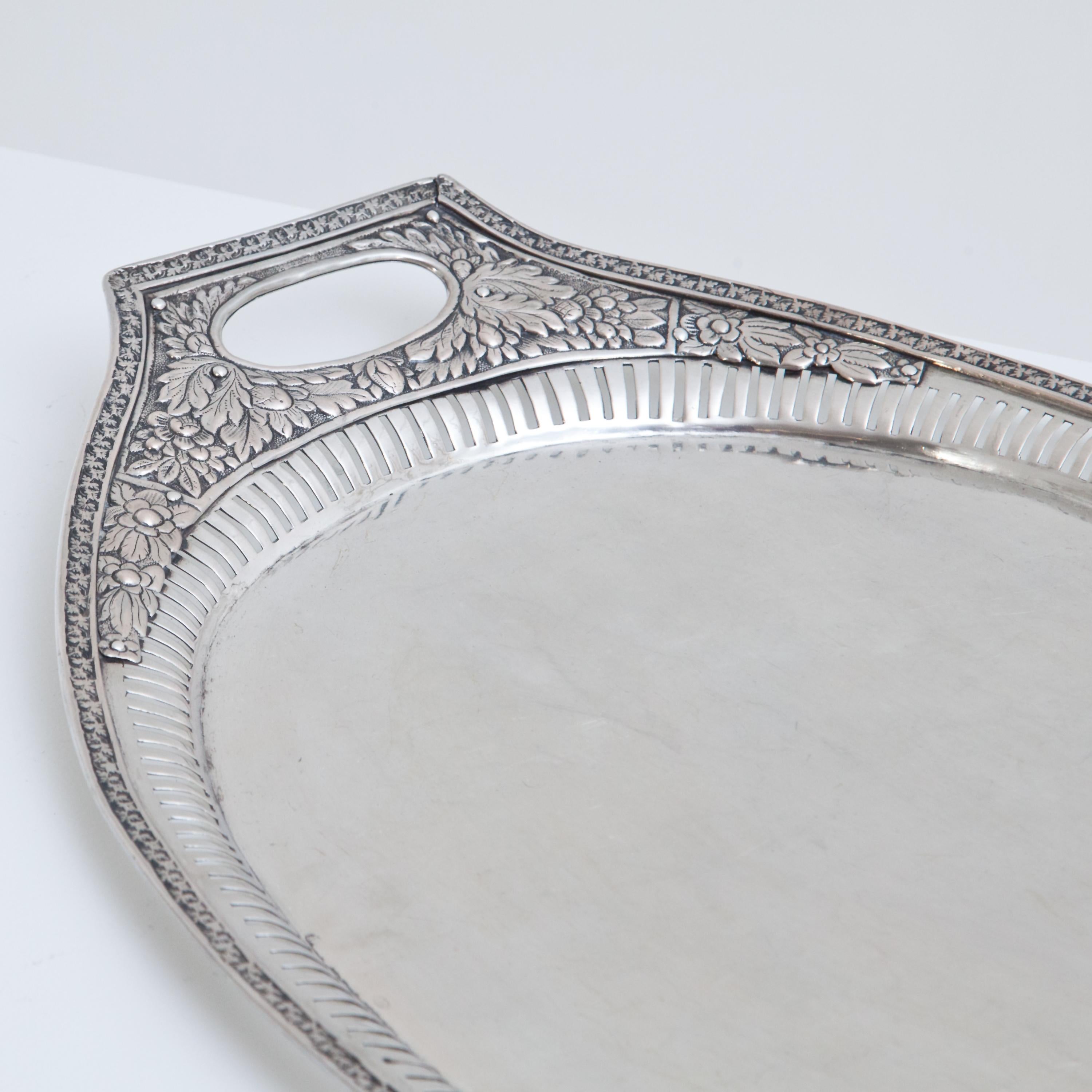 Early 19th Century Neoclassical Silver Tray, Weißenfels, circa 1811-1820 For Sale