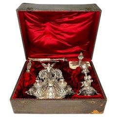 Neoclassical Silverplate Writing Set Including Inkwell and Accessories