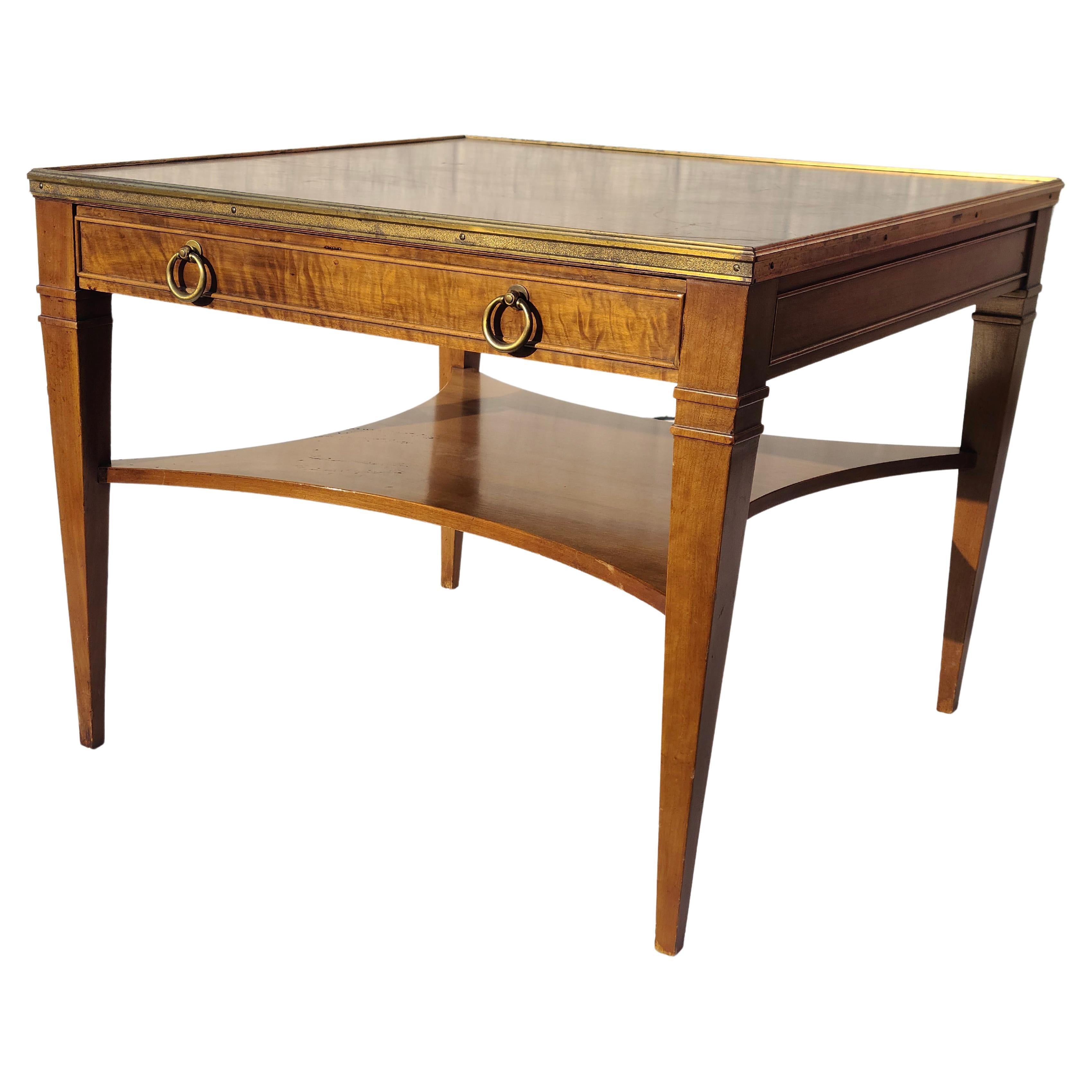 Walnut Neoclassical  Single Drawer Table by Baker Furniture  For Sale