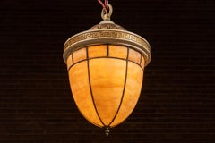 Neoclassical Slag Glass Pendant Lantern