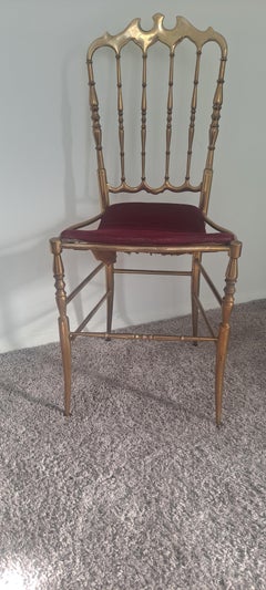 Neoclassical Solid Brass Italian Chiavari Chair