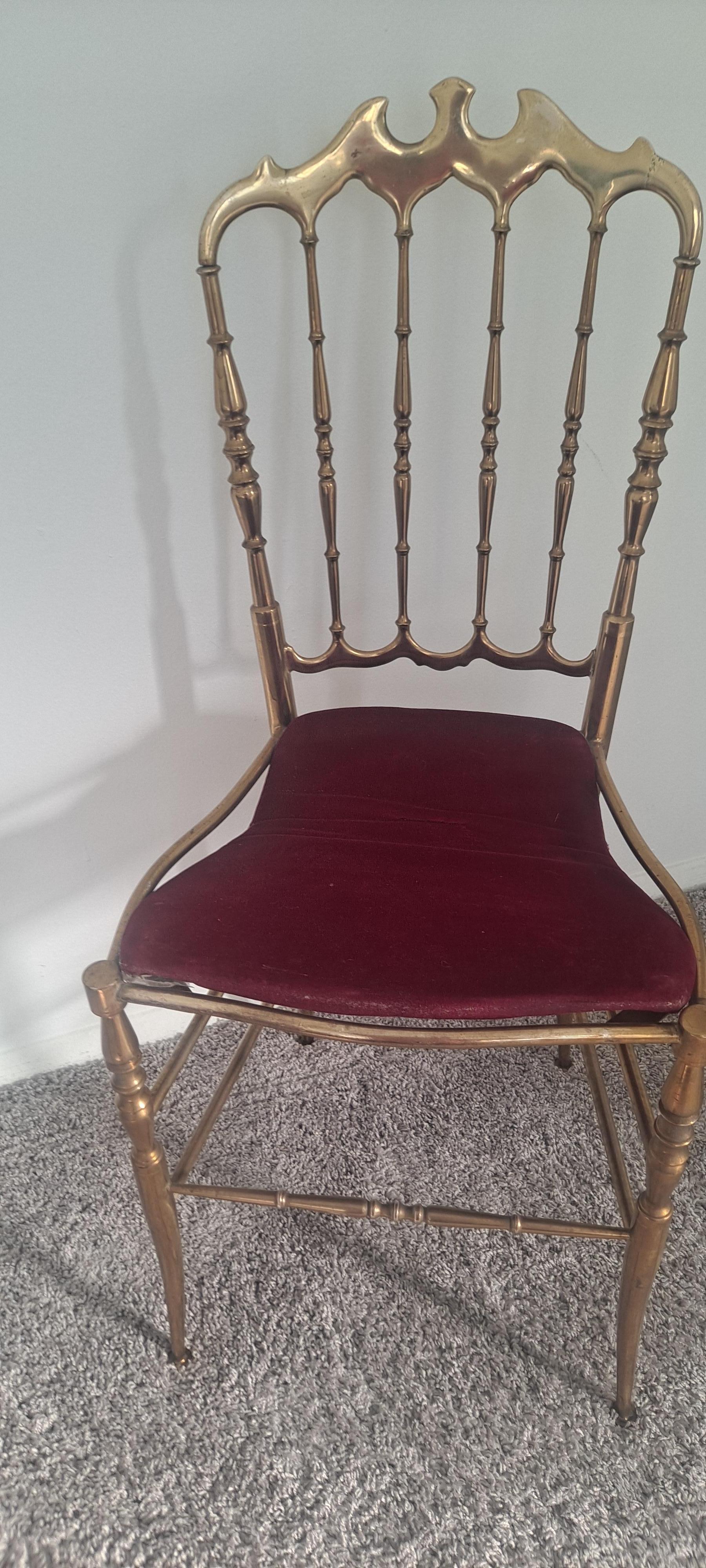 Neoclassical Solid Brass Italian Chiavari Chair In Good Condition For Sale In Los Angeles, CA