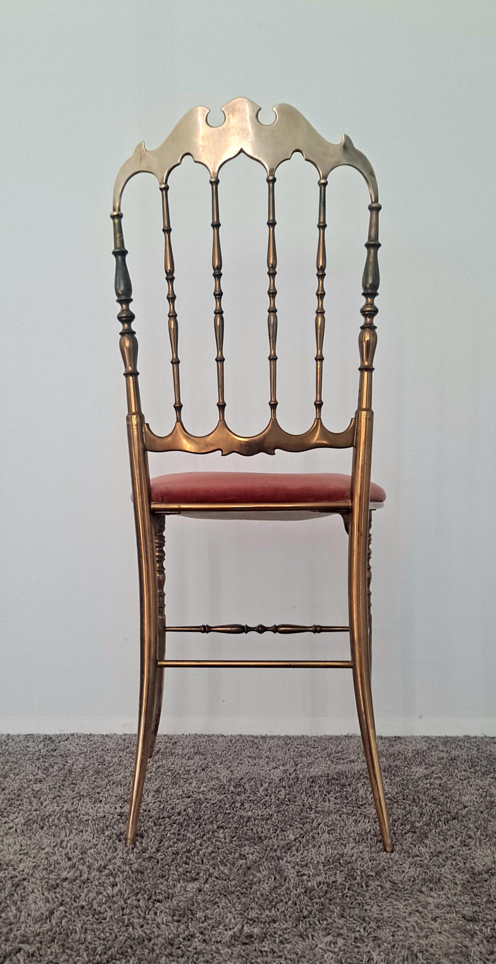 Neoclassical Solid Brass Italian Chiavari chair In Good Condition For Sale In Los Angeles, CA