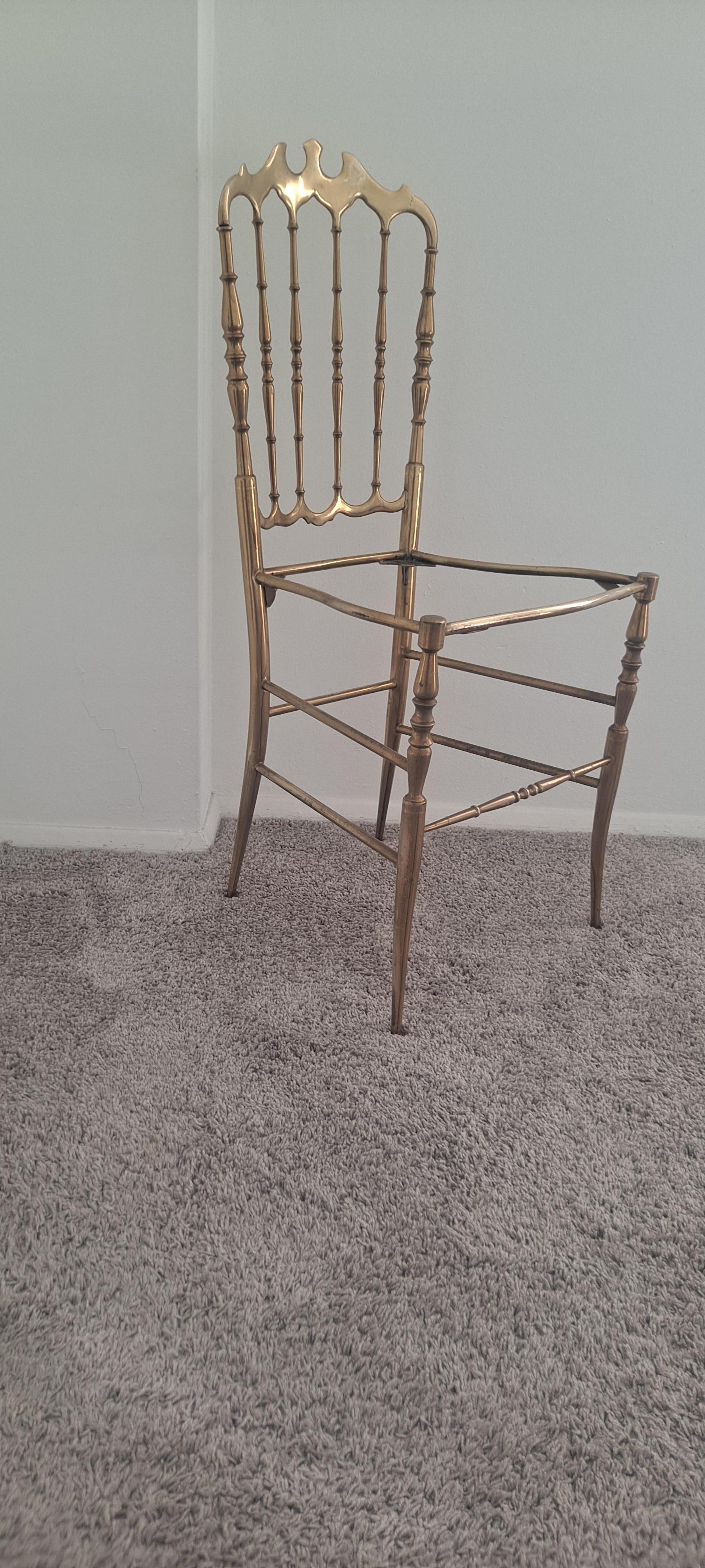 Neoclassical Solid Brass Italian Chiavari Chair For Sale 2