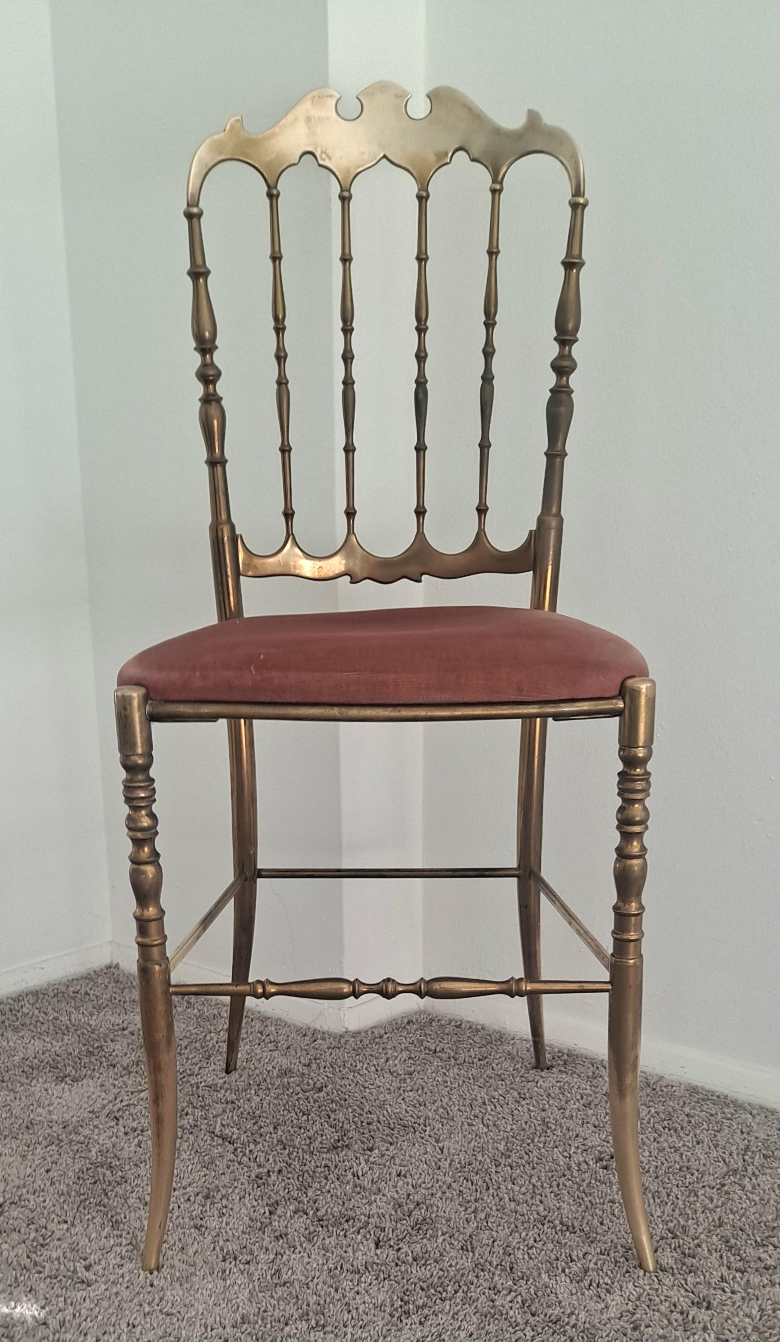 Neoclassical Solid Brass Italian Chiavari chair For Sale 2