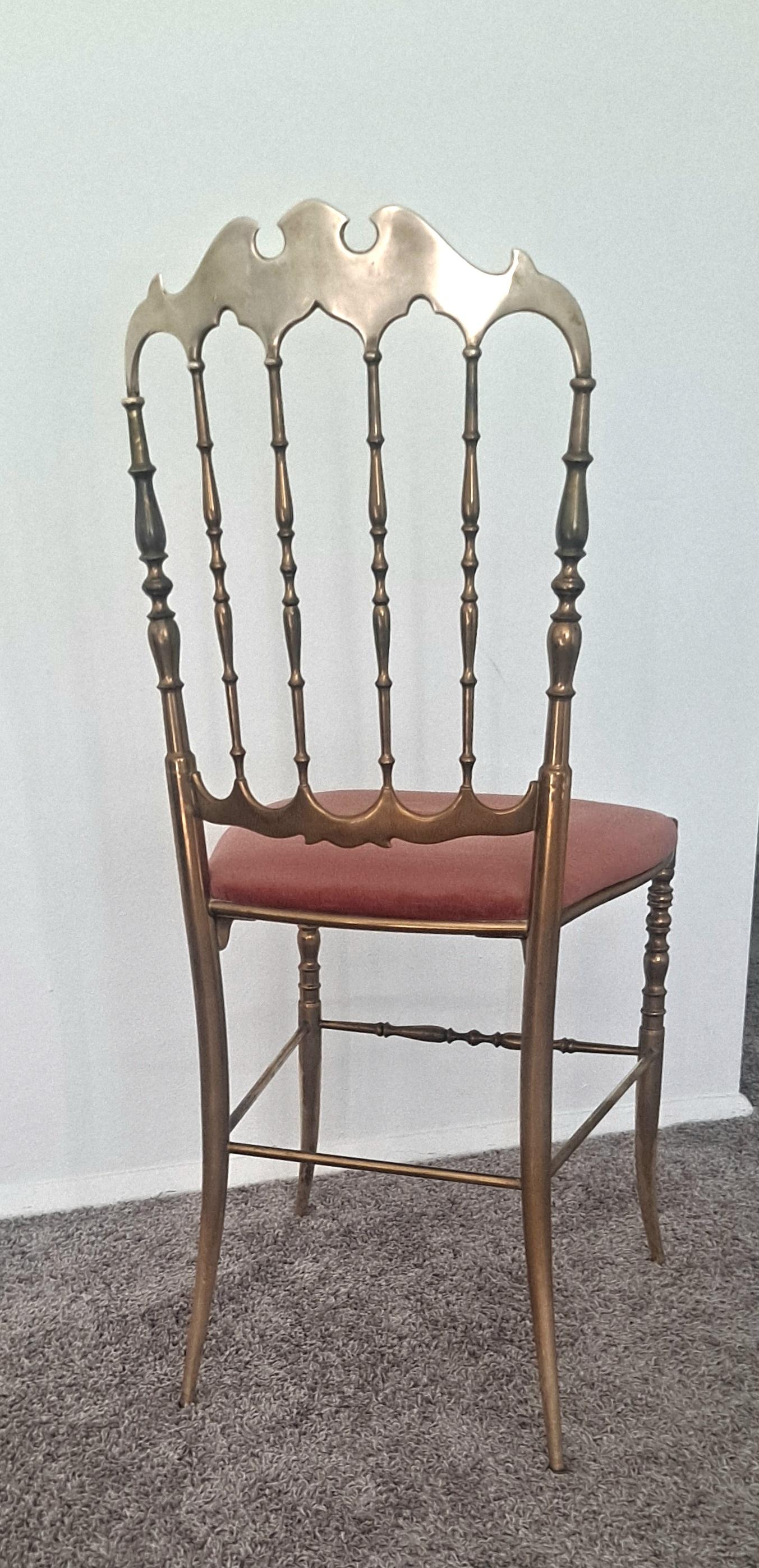 Neoclassical Solid Brass Italian Chiavari chair For Sale 3