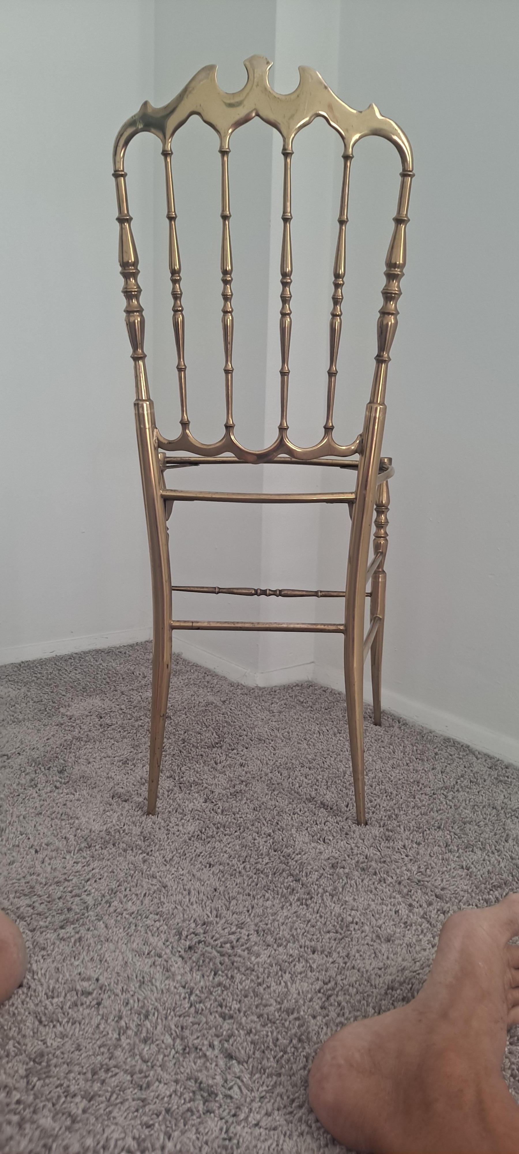 Neoclassical Solid Brass Italian Chiavari Chair For Sale 4