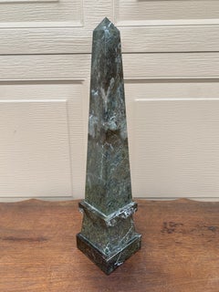 Neoclassical Solid Marble Black, Brown and Gray Obelisk