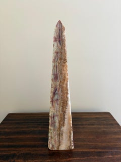 Neoclassical Solid Marble Green and Brown Obelisk