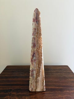 Neoclassical Solid Marble Green and Brown Obelisk