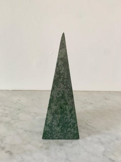 Neoclassical Solid Marble Green and Gray Obelisk