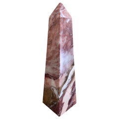 Neoclassical Solid Marble Red and Brown Obelisk